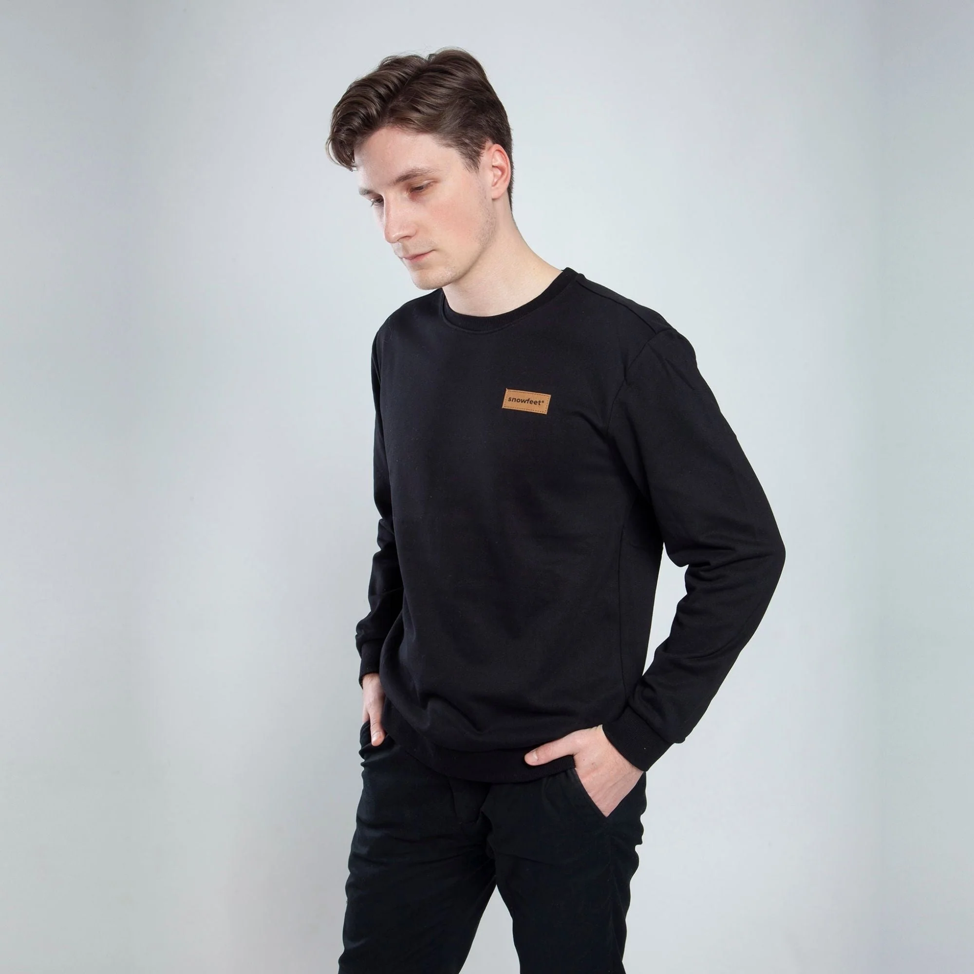 Long Sleeve Snowfeet Logo Jumper | Hoodie Black - Image 3