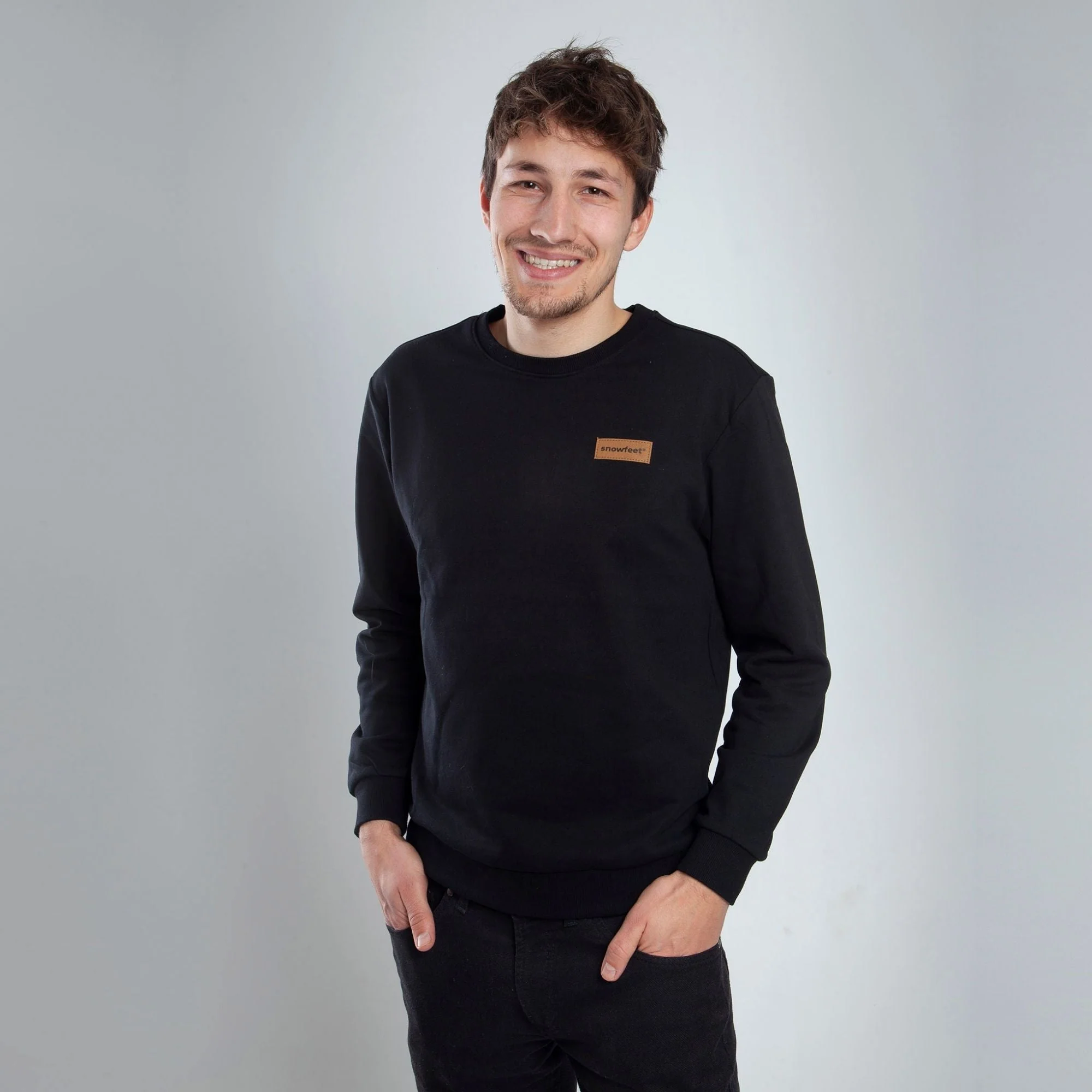 Long Sleeve Snowfeet Logo Jumper | Hoodie Black - Image 4