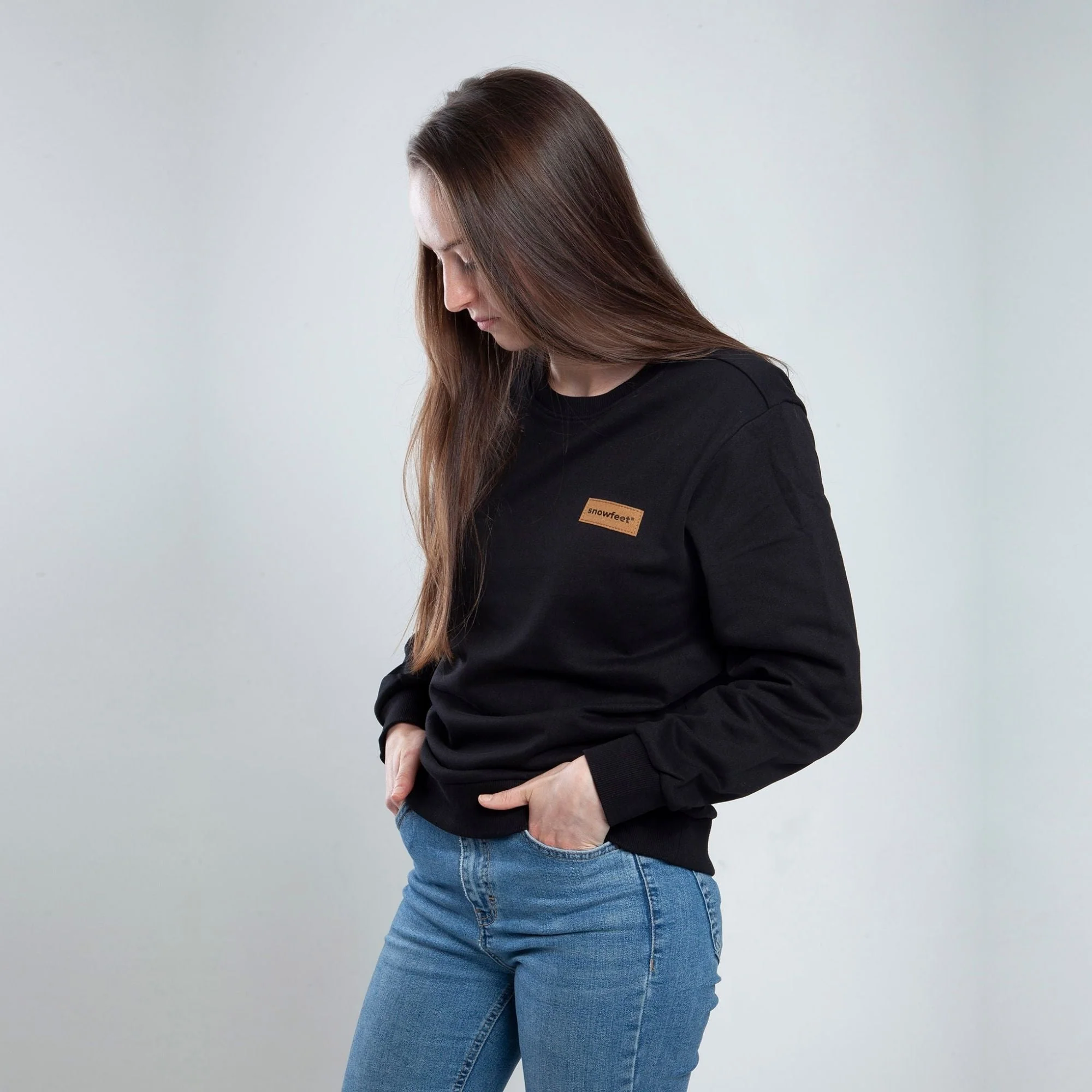 Long Sleeve Snowfeet Logo Jumper | Hoodie Black - Image 5