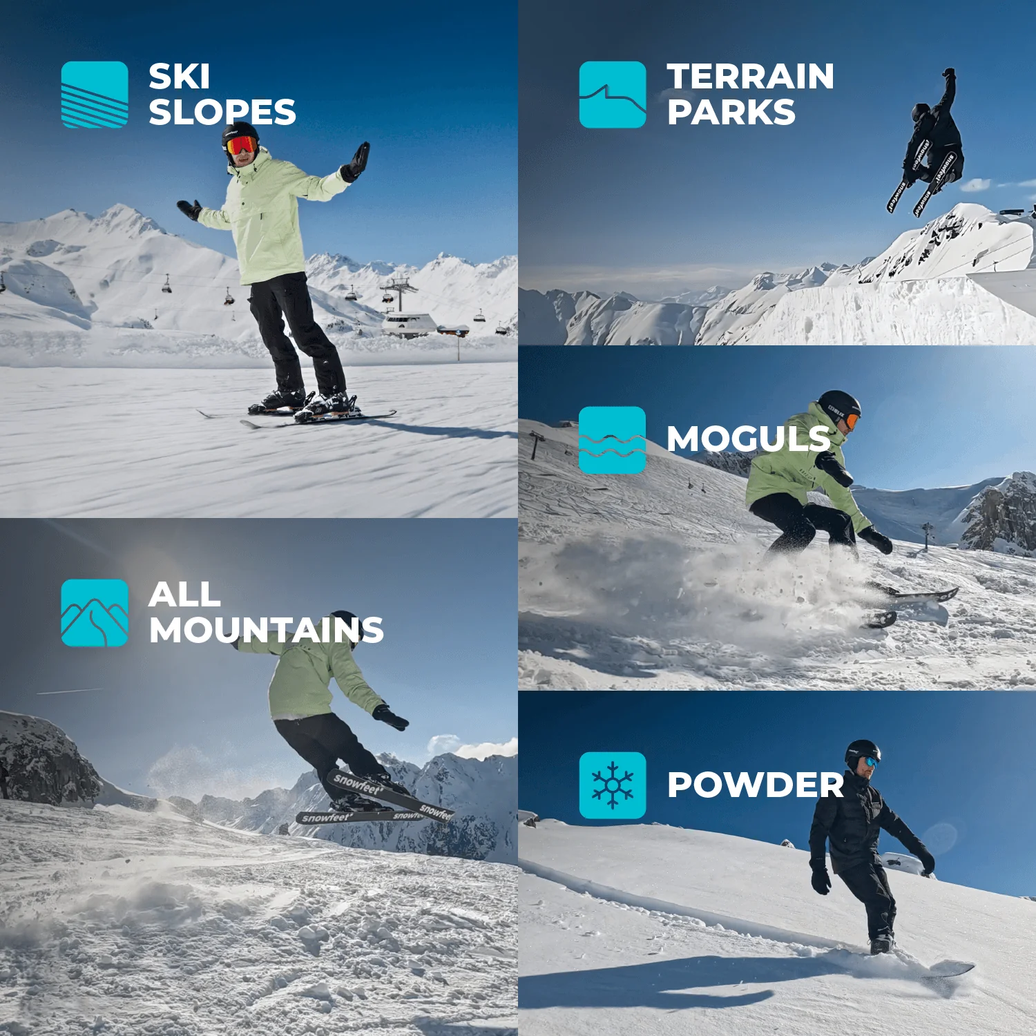 Snowfeet* Short Skis | 120 CM | Skiblades Skiboards Snowblades - Image 7