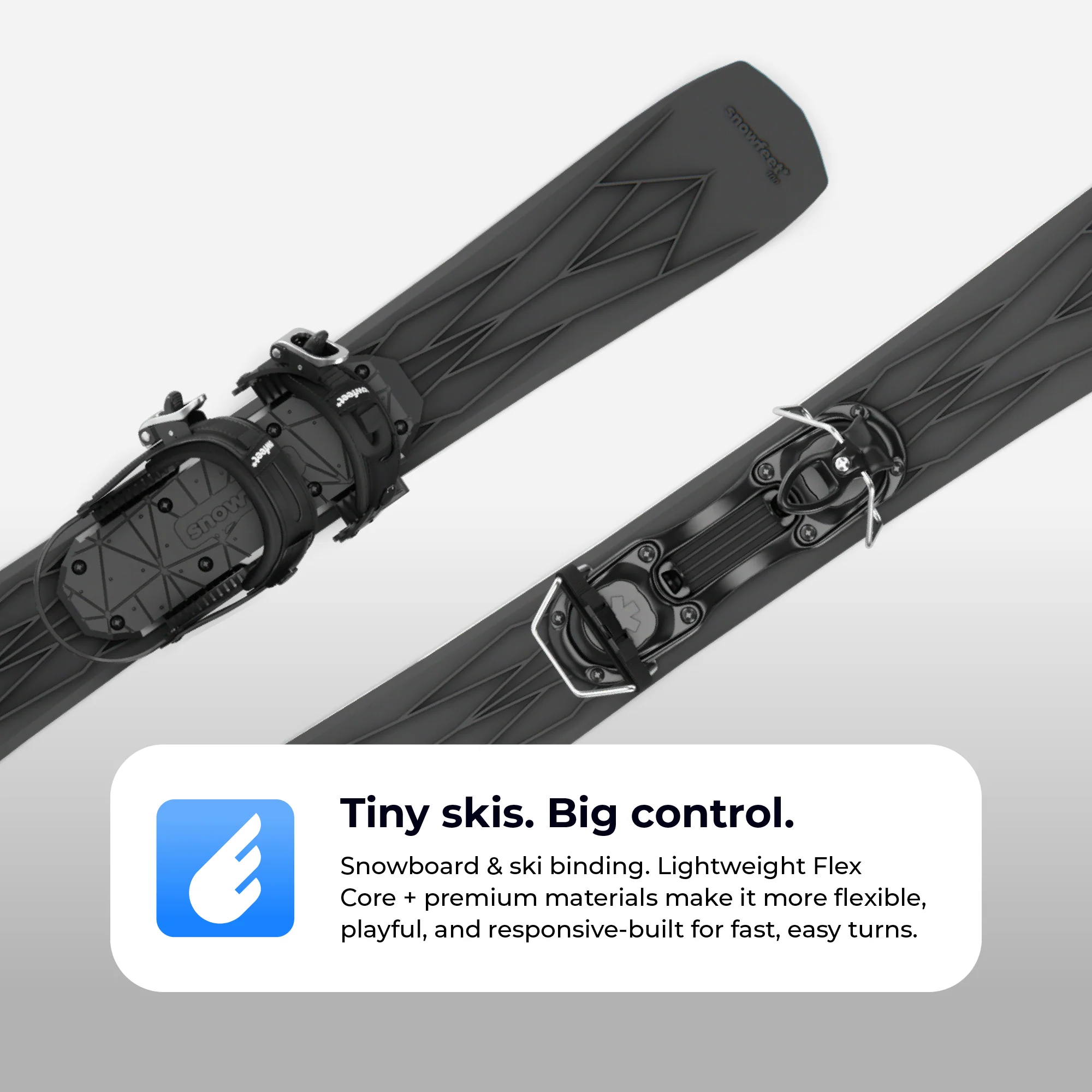 Snowfeet* 100 CM | Skiblades | Snowblades Skiboards Short Skis | Fiberglass Flex Core - Image 5