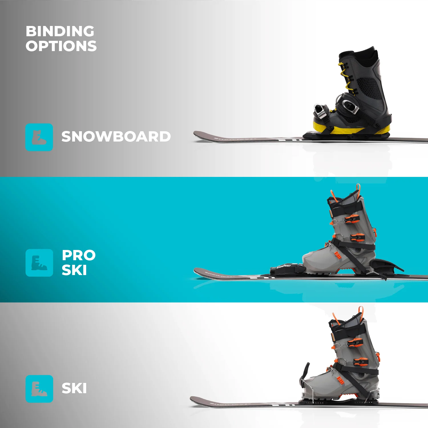 Snowfeet* 99 CM | Skiblades | Snowblades Skiboards Short Skis - Image 7